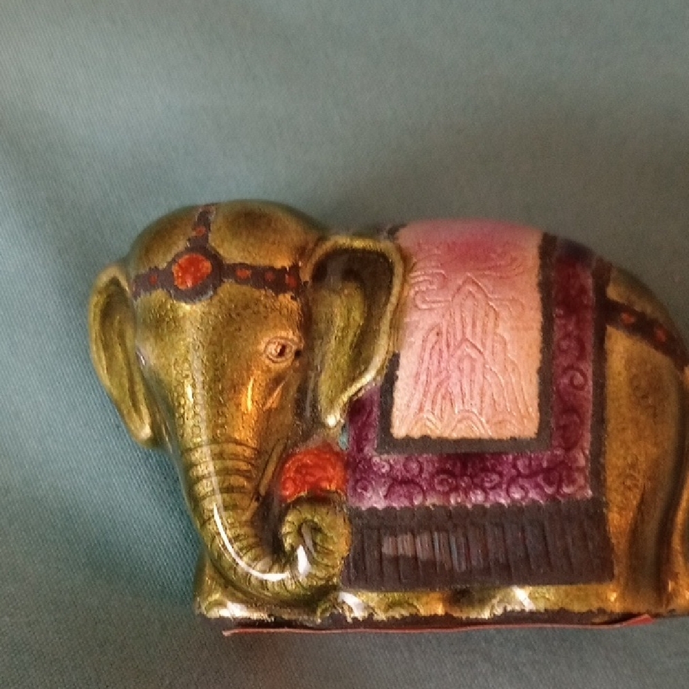 Enamel Metal Elephant Figurine